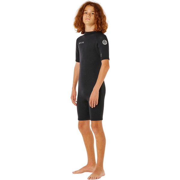 2026 Rip Curl Groms Trad 2mm Back Zip Shorty Wetsuit 003TSP - Black